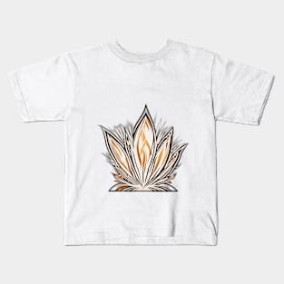 Abstract Fire Lotus Flower Design No. 929 Kids T-Shirt